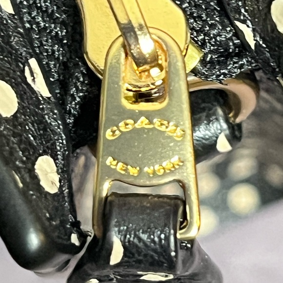 Coach Black and Cream Polka Dot Slim Crossbody - Picture 4 of 8